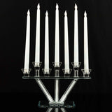 12inch Crystal Glass Candelabra With Crystal Filler 7-Branch Taper Candle Stick Holder Stand