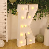 4ft White Large Marquee Light Up Letter K Mosaic Balloon Frame Pre-Cut Foam Board 10 Warm White