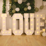 4ft White Large Marquee Light Up Letter E Mosaic Balloon Frame Pre-Cut Foam Board 10 Warm White