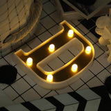 6 Gold 3D Marquee Letters | Warm White 6 LED Light Up Letters | D