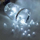 50 Pack White Round Mini LED Balls, Waterproof Battery Operated Balloon Lights