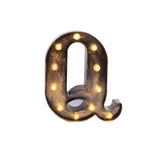 Antique Black Industrial Style LED Marquee Alphabet Letter Sign, 9inch Light Up Letter#whtbkgd