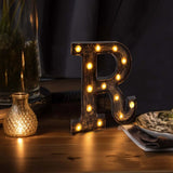 Antique Black Industrial Style LED Marquee Alphabet Letter Sign, 9inch Light Up Letter