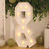 4ft White Large Marquee Light Up Number & Mosaic Balloon Frame Pre-Cut Foam Board 10 Warm White