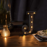 Antique Black Industrial Style LED Marquee Alphabet Letter Sign, 9inch Light Up Letter