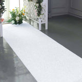 3ftx50ft White Glitter Wedding Aisle Runner Non-Woven Red Carpet Runner Hollywood, Glam Parties