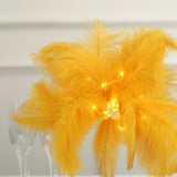 15inch LED Gold Ostrich Feather Table Lamp Wedding Centerpiece