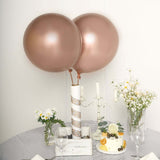 5 Pack | 18Inch Metallic Chrome Rose Gold Latex Helium/Air Balloons