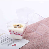 12 Pack | 3oz Clear Square Plastic Dessert Cups, Disposable Snack Cups