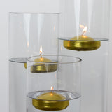 12 Pack 3inch Gold Floating Candles, Unscented Dripless Wax Discs for Centerpieces