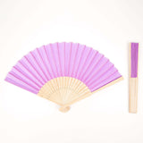 5 Pack Lavender Lilac Asian Silk Folding Fans Party Favors, Oriental Folding Fan Favors