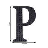 6inch Black Decorative Rhinestone Alphabet Letter Stickers DIY Crafts - P