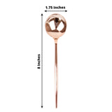 Glossy Blush/Rose Gold Heavy Duty Plastic Silverware Spoons, Premium Disposable Flatware Cutlery