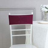 5 pack | 5"x14" Burgundy Spandex Stretch Chair Sash with Silver Diamond Ring Slide Buckle