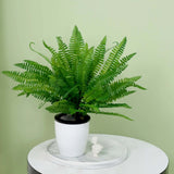 2 Stems | 18Inch Green Artificial Boston Fern Leaf Plant Indoor Faux Spray