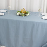 Dusty Blue Seamless Premium Polyester Rectangular Tablecloth - 220GSM for 8 Foot Table With Floor-Le