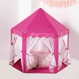 Pink Princess Castle Play House Tent with Star LED Garlands & Carry Bag