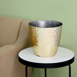 11inch Gold Hammered Design Large Indoor Flower Plant Pot, Decorative Greenery Planter