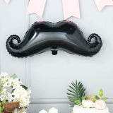 31" Black Mustache Shaped Mylar Balloon, Foil Party Balloons