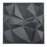 12 Pack | 20inch x 20inch Matte Black 3D Texture PVC Diamond Design Wall Tiles#whtbkgd