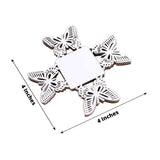 50 Pack 4inch Mini Metallic Silver Butterfly Cupcake Wrappers, Square Truffle Cup