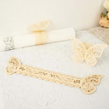 12 Pack | Ivory Shimmery Laser Cut Butterfly Paper Chair Sash Bows