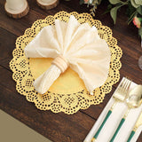 50 Pcs | 12inch Round Gold Lace Paper Doilies, Food Grade Paper Placemats