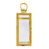 17inch Gold Vintage Top Stainless Steel Candle Lantern Centerpiece Outdoor Metal Patio Lantern