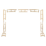 6ftx8ft Gold Rectangular Arbor - Freestanding 6' High Over the Table Stand, Backdrop Stand