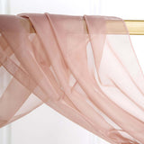 18ft | Dusty Rose Wedding Arch Drapery Fabric Window Scarf Valance, Sheer Organza Linen