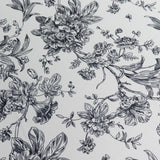 Polyester 90x132inch Rectangle Tablecloth White - Seamless Black French Toile Pattern Formal#whtbkgd