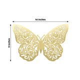 10 Pack Metallic Gold Foil Large 3D Butterfly Wall Sticker Butterfly Paper Charger Placemat 9x14inch