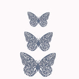 12 Pack | 3D Navy Blue Butterfly Wall Decals DIY Removable Mural Stickers Cake Decorations