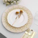 8 Pack | 13inch Gold Monaco Style Glass Charger Plates