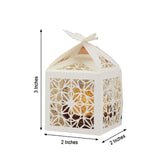 25Pcs Ivory Butterfly Top Laser Cut Lace Print Favor Gift Candy Boxes