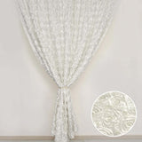 8ftx8ft Ivory Satin Rosette Event Curtain Drapes, Backdrop Event Panel