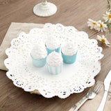 100 Pcs | 14inch Round White Lace Paper Doilies, Food Grade Paper Placemats