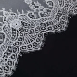 Ivory Premium Lace Fabric Table Runner, Vintage Classic Table Decor With Scalloped Frill Edges