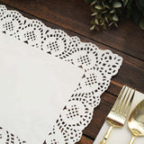 100 Pcs | 14inch x 10inch Rectangle White Lace Paper Doilies, Food Grade Paper Placemats