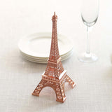 10" Rose Gold Metal Eiffel Tower Table Centerpiece, Decorative Cake Topper