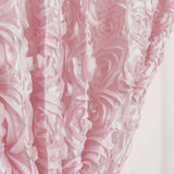 8ftx8ft Blush Satin Rosette Event Curtain Drapes, Backdrop Event Panel