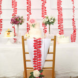 50ft | 4inch Red Leaf Petal Taffeta Ribbon Sash, Artificial DIY Fabric Garlands