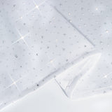 Scuba Rectangular Tablecloth 90×132inch White Rhinestone Accents – Seamless, Wrinkle-Free