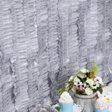 3 Rolls | 28ft Silver Ruffled Tissue Paper Party Streamers, Crepe Paper Backdrop Decorations