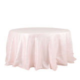 132inch Blush / Rose Gold Accordion Crinkle Taffeta Seamless Round Tablecloth