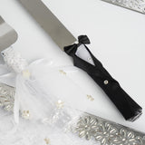 Bride and Groom Cake Server Party Favors Set, Stainless Steel Wedding Cake Knife And Server Set