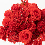 22-Inch Red Silk Flower Grand Centerpiece – Pre-Arranged Artificial Rose, Hydrangea