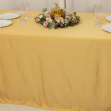 90x132inch Champagne Seamless Lamour Satin Rectangle Tablecloth for 6 Foot Table