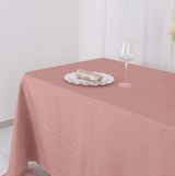 72"x120" Dusty Rose Polyester Rectangle Tablecloth, Reusable Linen Tablecloth