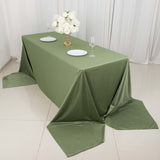 90x156inch Dusty Sage Green Premium Scuba Wrinkle Free Rectangular Tablecloth, Seamless Scuba